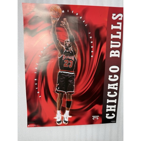 Other - VTG 90's Michael Jordan "Enter the Zone" 1996 NBA Poster Vintage Chicago Bulls